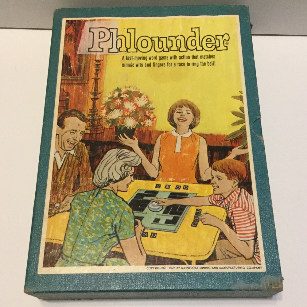 Vintage 1962 Phlounder Bookshelf Board Game